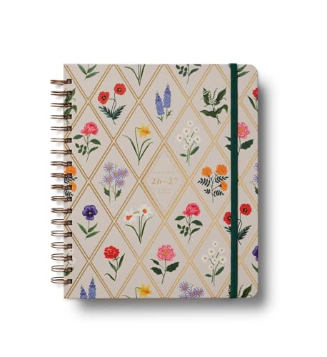 RIFLE PAPER CO. 2027 Garden Study 17-Month Academic Hardcover Spiral Planner Aug. 2026 - Dec. 2027 10 L x 8.5 W Weekly and Monthly Pages Inspirational Quotes Stickers Illustrated Pocket Folder