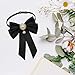 LJBFNN Bow Ties for Women Girl, Girls Bow Tie with Pearls Adjustable Pre-tied Bowtie for School Uniform Shirt Blouse Costume (Black)