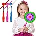 Toyvian LED Light Up Windmill Wand Toys for Kids 3 Pcs, Musical Spinning Glow Pinwheel Hand Fans, Colorful Party Favors for Indoor and Outdoor Play, 9.65inch, AAA Batteries Not Included