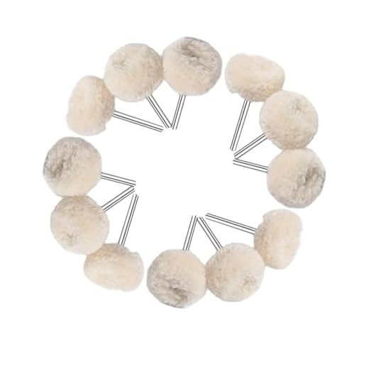 12PCS Wool Polishing Wheel Set 3mm Shank Rotary Tool Polishing Buff for Metal Stone Jewelry