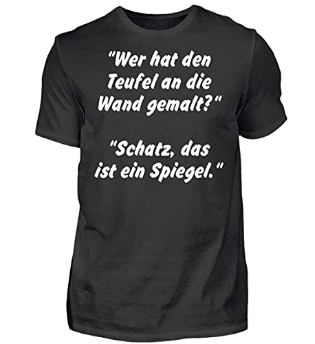 T-Shirt Qui a Le Diable au Mur Noir Large en Coton Premium et Finitions Haut de Gamme