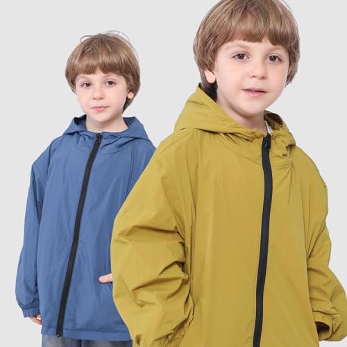 Image of Feidoog Toddler Boys Girls Jacket Windbreaker Hooded Zip Up Outerwear Coat