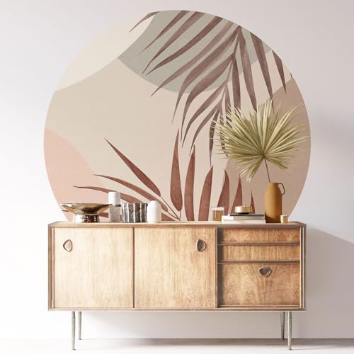 Papier peint rond motif botanique Lumalea pour créer un coin de verdure au salon