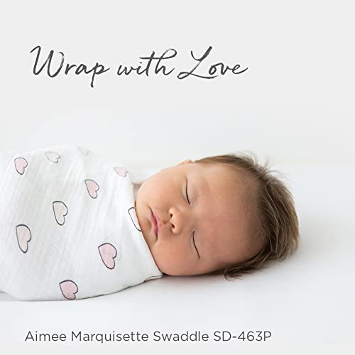 Image of SwaddleDesigns Marquisette Receiving Swaddle Blanket for Baby Boys & Girls, Soft Premium Cotton Muslin, Best Shower Gift, Pastel Pink Simple Stripes, Parent Picks Award Winner