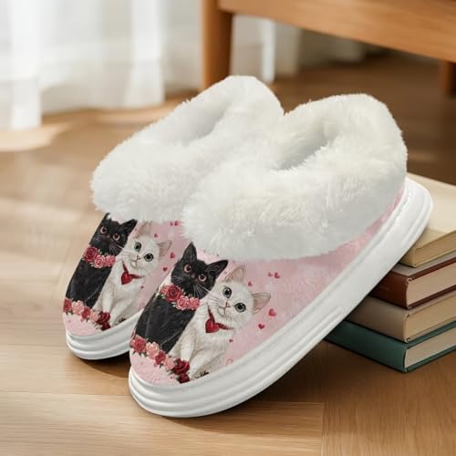 Warm House Shoes for Women Lined Slip on Comfortable Slippers for Women Fuzzy Scuff Womens Winter Slippers2