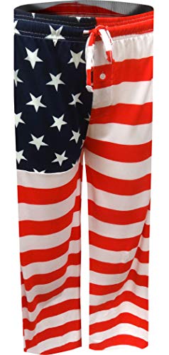 Mad Engine Mens All American Flag Lounge Pant (Medium) Blue