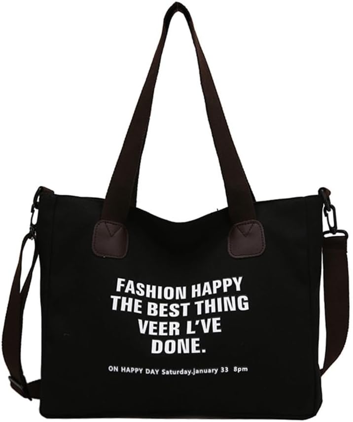 YENVWG Canvas Crossbody Bag Large Capacity Shoulder Bag with Detachable