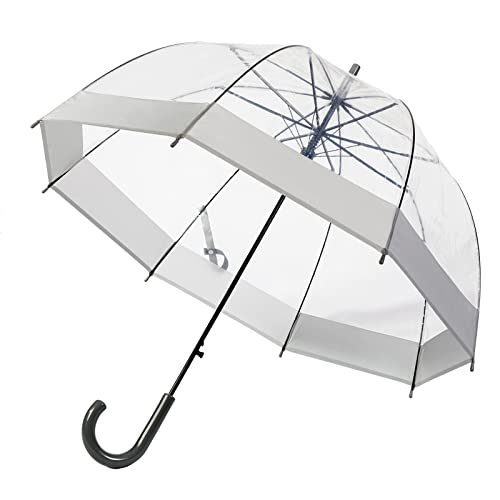 ThreeH Paraguas de burbuja resistente al viento paraguas de lluvia romántico paraguas transparente dosel POE para bodas,Gris