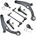 Detroit Axle - 8PC Front Lower Control Arms w/Ball Joints, Sway Bars and Outer Tie Rods for 2009 2010 2011 2012 2013 2014 2015 Dodge Journey