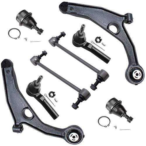Image of Detroit Axle - 8pc Front End Suspension Kit for 2009-2020 Dodge Journey, 2 | Lower Control Arms 2 Ball Joints 2 Outer Tie Rods 2 Sway Bars Replacement 2010 2011 2012 2013 2014 2015 2016 2017 2018 2019