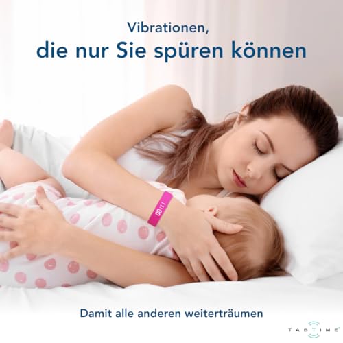TabTime Vibrationswecker Armband, Vibrationsalarm Erinnerung Uhr - mit bis zu 10 Täglichen Alarmen, Trinkerinnerung Alarm Medikamenten Wecker für Kinder und Erwachsene