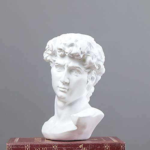 Cozylkx 11.4 Inch Premium Resin Greek Michelangelo David Bust Statue Replica Sculpture Home Art Decor, White #TOP3