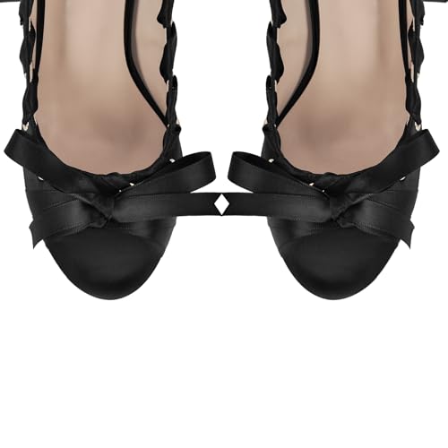 Platform Heels Chunky Bow Ribbon Pumps4