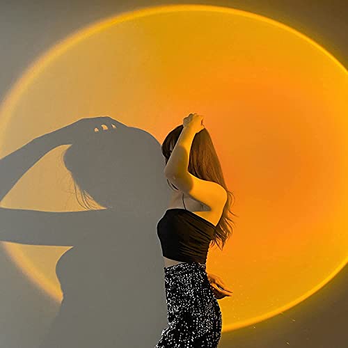 Image of Sunset LED Light 360 Rotation, Rainbow Projection Lamp,16 Color Changing with Remote Control, USB Charging, Romantic Visual Night Decorative, Perfect for Photography, Children, Couple's Room