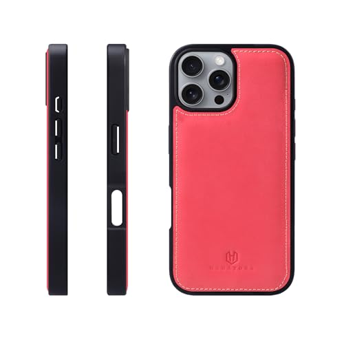 HANATORA for iPhone 16Pro �P�[�X �{�v �ϏՌ� �X�}�z�P�[�X �X�}�z �R�[�h�z���_�[ �t�� �C�^���A�����U�[ �M�t�g �o���p�[�^ �}�O�l�b�g�Ȃ� ���b�h GS-16Pro-Red