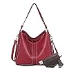 Hobo-Bags-for-Women-Large-Concealed-Carry-Purses-and-Handbags-Faux-Leather-Crossbody-Satchel-Shoulder-Bag-with-Gun-Holster Montana West Hobo Bag for Women Large Vegan Leather Purses and Handbags Tote Bags Crossbody Shoulder Bags With Holster MWC-G1001RD