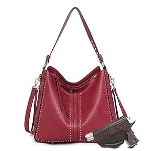 Hobo-Bags-for-Women-Large-Concealed-Carry-Purses-and-Handbags-Faux-Leather-Crossbody-Satchel-Shoulder-Bag-with-Gun-Holster Montana West Hobo Bag for Women Large Vegan Leather Purses and Handbags Tote Bags Crossbody Shoulder Bags With Holster MWC-G1001RD