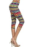 Simlu Womens Seamless Fitted One Size Printed Capri Workout Leggings Shapewear