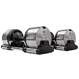 FORGEX 24kg Adjustable Dumbbells, 3-24kg Premium Pair, 1kg Increments, Chrome