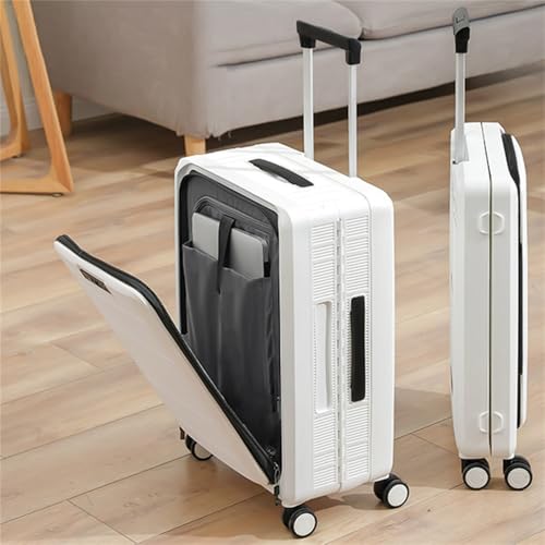 20 Inch Front Opening Luggage with Access To Central Compartment, Carry Ons Expandable Foldable TSA PP Hard Shell Suitcases (Khaki pink,18in)2