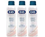 E45 Daily Lotion Spray 200 ml x3 Pack – E45 Spray to Repair and Moisturise Dry Sensitive Skin - Body Lotion Moisturiser Spray for Soft Skin and Long-Lasting Hydration – Suitable for Eczema Prone Skin