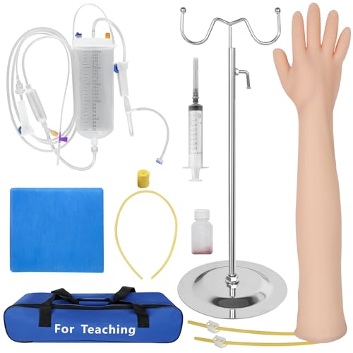 Phlebotomy Practice Kit for Injection Training, IV Practice Kit for Nurse with Phlebotomy Arm, Venipuncture and Blood Draw Practice Kit for Medical Students, Education Training Only