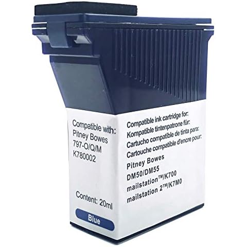 Pitney Bowes DM50 DM55 DM60 K700 Compatible Franking Ink Cartridge Blue Cover