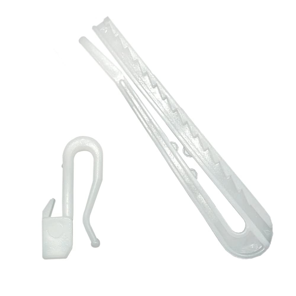 30 Crochets De Rideau Réglables En Plastique Blanc - Pour Rail Ou Tringle - Longueur 8,5 Cm - Fixation Solide