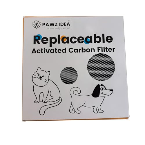 Image of PAWZIDEA 4-Pack 3.15 inch Replacement Activated Carbon Filter, Odor Control | 3.15 inch x 3.15 inch Thick, Replace Monthly for 2.1 Gallon Wall Mount Dog Poop Trash Can & 5.3 Gal Large Dog Waste Trash Can Outdoor