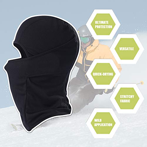 Hikevalley Balaclava Face Mask Adjustable Windproof Uv Protection Hood (Black) #TOP2