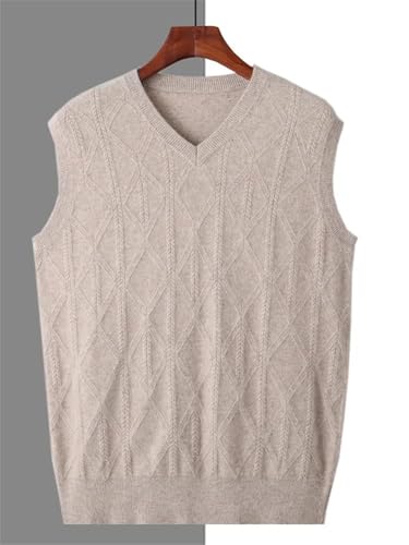 Men's Casual Wool Knitted Vest for Office Wear, V - Neck Sleeveless Thick Pullover Sweater2