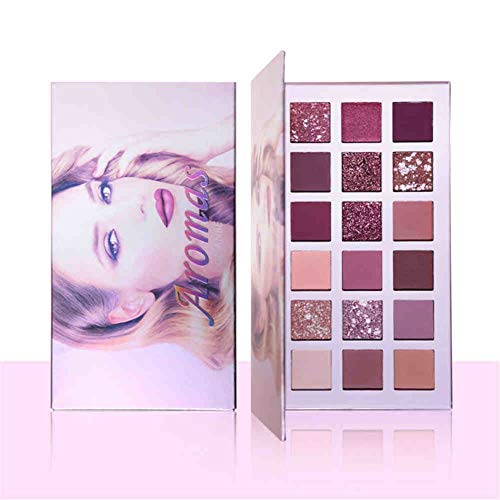 weixinbuy Magic Eye Shadow Palette 18 Color Matte Pigment Glitter Shimmer Eye Shadow Makeup - Nude Brown Peachy Pink Velvet Texture Easy to Mix Long Lasting Palette - Image 6