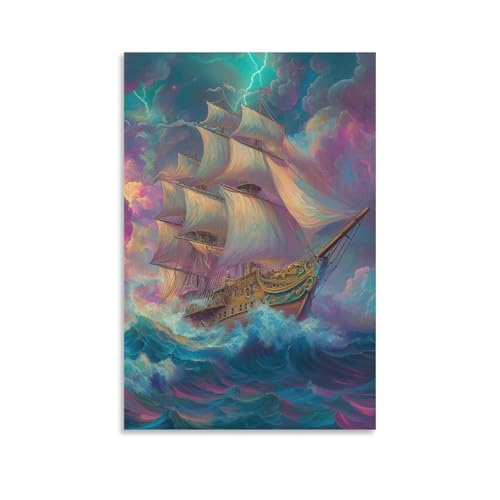 Bateau à voile déco murale pour une ambiance marine apaisante dans la chambre