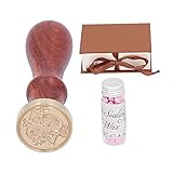 Für Wachssiegelstempel, für Kunsthandwerk, Wachsiegel -Stempelhandle Kit mit Versiegelungswachs, Geschenkbox für Umschlagdekoration