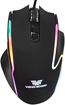 Veno Scorp ViperX RGB Gaming Mouse – 12,800 DPI Precision Sensor, 9 Programmable Buttons, Ergonomic PC/Mac Gaming Mouse with Customizable RGB Backlighting & Onboard Memory