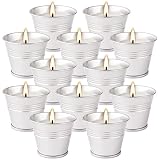 12 Pack Citronella Candles Outdoor 2.0oz Soy Wax Candles in Small Buckets for Home Patio Porch