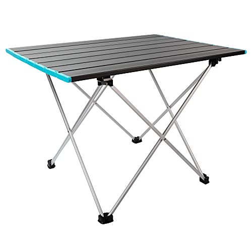 Ready Table Large Lightweight Portable Outdoor Folding Table W/Aluminum Hard Top. Useful For Beaches, Boating, Camping & More. 22X16 Portable Table W/Bag Makes For Easy Travel & Quick Setup. #TOP1