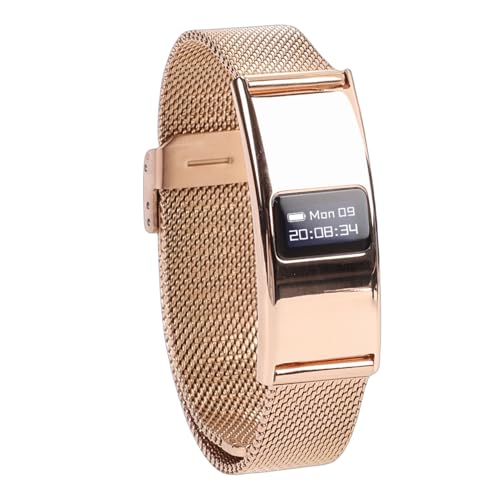 Tonysa Rastreador de Actividad Física Delgado para Mujeres, Hombres, Salud y Período, Pulsera Inteligente de 1,1 Pulgadas IPX8 Resistente Al Agua, 7 Días de Duración de la Batería, (Gold)