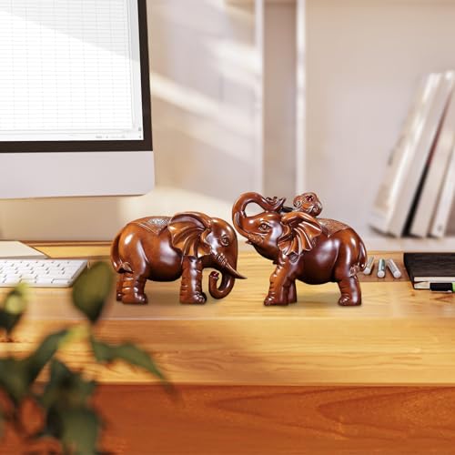 Figurine éléphant en bois pour déco de bibliothèque - 4