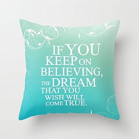 GraebnerSaleStore 18 x 18 Inches Pastoral Style Polyester Decorative Throw Pillow Cover Cushion Case Believing Cinderella Quote Decorative Cover