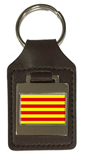 Porte-clés en cuir drapeau Catalonia idéal pour organiser vos trousseaux de clés
