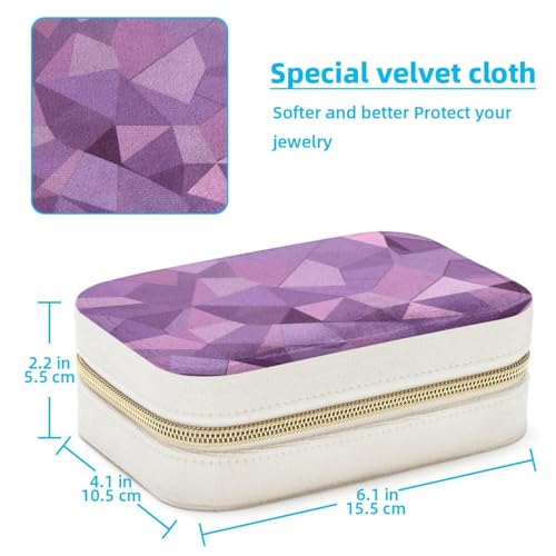 Boîte à bijoux géométrique violette évitant les nœuds de colliers en voyage - 5
