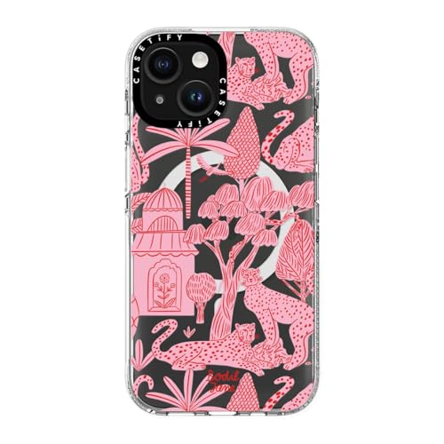 Coque iPhone 15 antichoc transparente qui ne jaunit pas rose MagSafe
