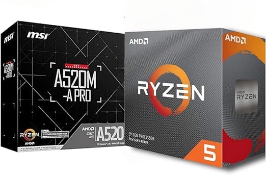 MS.I A520-A PRO Motherboard Bundle + AM.D Ryzen 5 3600 Processor 6