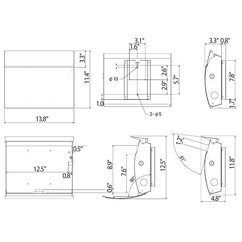 Katanabox Mb-4801 Modern Design Mailbox Wall Mount Contemporary Stainless Steel Postbox With Lock And Key Large Letterbox For House 14” X 12” X 4.1”(Silver : Mail Box Label Not Written) #TOP6