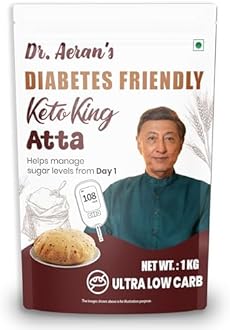 Dr. Aeran's Diabetes Friendly Keto King Atta, 1Kg, Ultra Low Carb, Low GI Atta for Sugar Release Control, Diabetic Atta For Diabetic Care, High Fiber Flour, Sugar Control Keto Atta