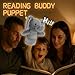 JUSTQUNSEEN Puppet for Kids Adults Big Ears Plush Animal Educational Sensory Toy Soft Washable Stuffed Storytelling Tool Family Fun Elephant