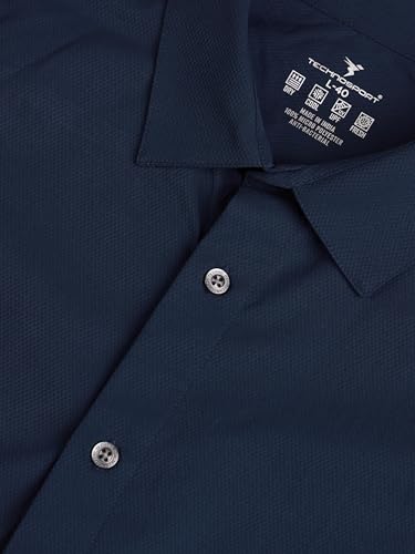 Image of TECHNOSPORT Men's Polyester Slim Fit Solid Casual Shirt with Ts Lytra
