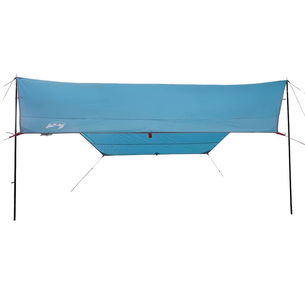 Mangloder wasserdichte Tarp Plane 430x380x Grau Orange für Camping, Trekking und Outdoor Aktivitäten, leicht, kompakt, vielseitig, wetterfest und windbeständig