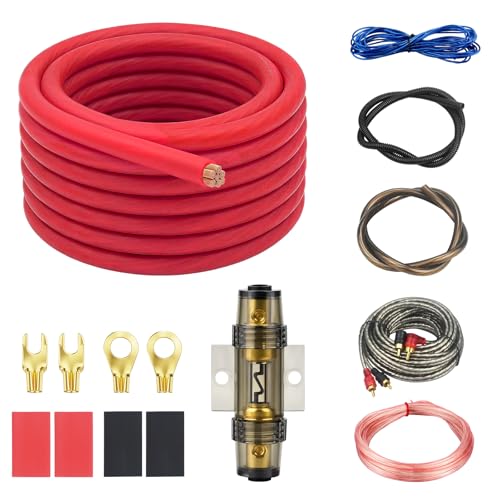 Aiyomi Subwoofer Kabel Set 4GA 5M Verstärker Kabel Set Car Audio Wire Endstufen Anschluss Auto Subwoofer Kabel